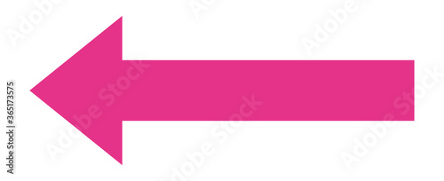 Pink arrow to the left / vector, isolated
