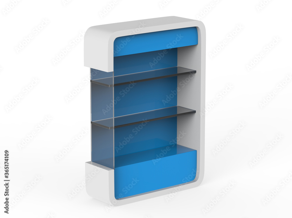 Display stand, retail display stand for product , display stands isolated on white background. 3d illustration