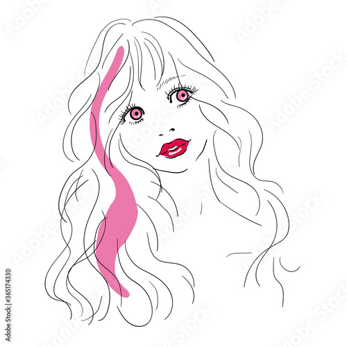 カラーコンタクトレンズ　カラコン　装着イメージイラスト