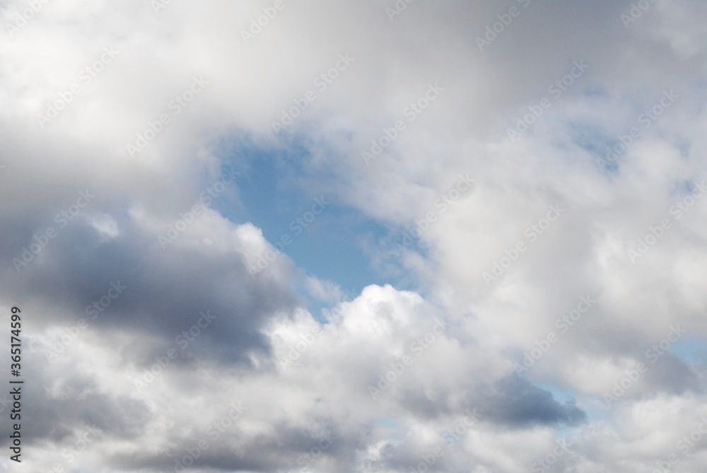 The blue sky with the white and the grey clouds in Australia