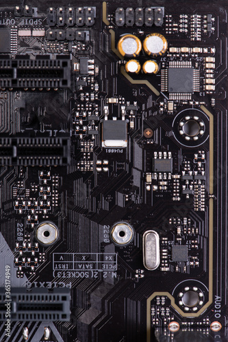 Computer mother board close-up