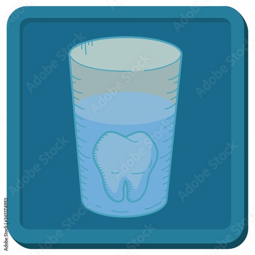 tooth in glass of water