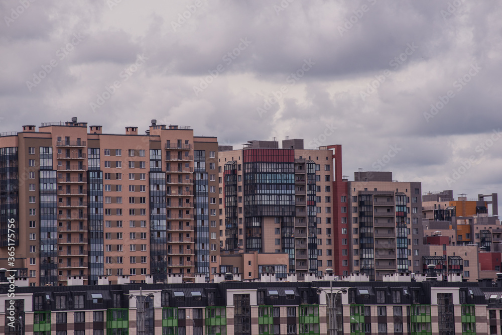 Russian modern multi-storey high residential buildings