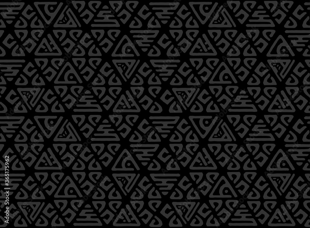 Seamless decorative hand drawn pattern. Ethnic endless background with ornamental decorative elements with traditional ethnic motives, tribal geometric figures. Print for wrapping. Raster copy Seamless decorative hand drawn pattern. Ethnic endless background with ornamental decorative elements with traditional ethnic motives, tribal geometric figures. Print for wrapping. Raster copy