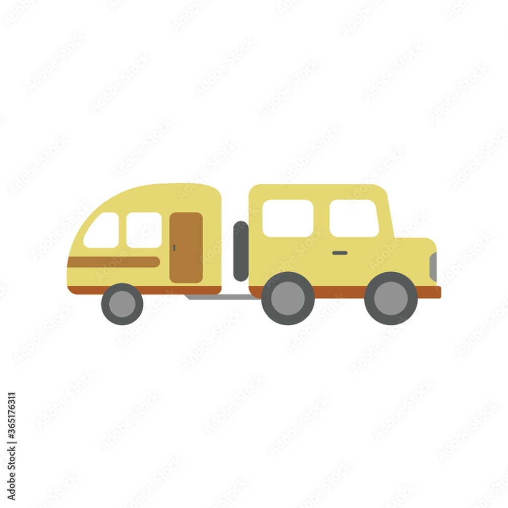 car with caravan