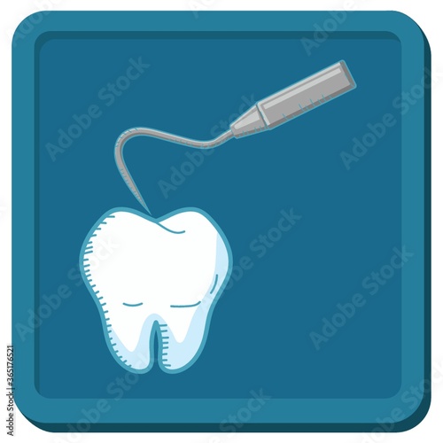 tooth with dental probe