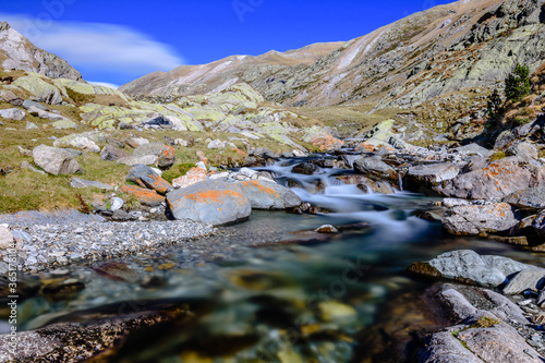 Stream of clear water in the high mountains