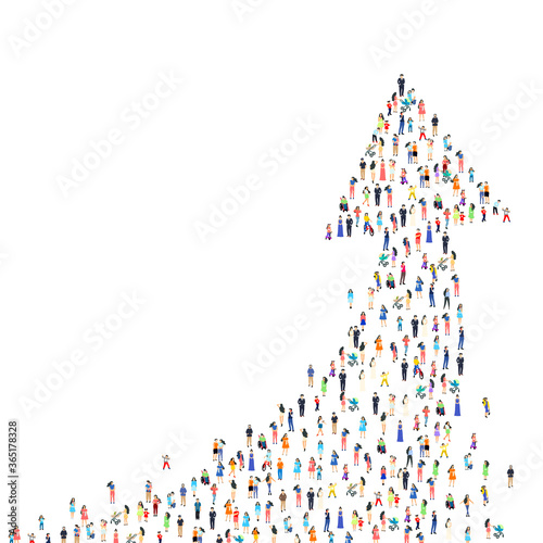 Arrow people up, diagram sign, stock market. Vector