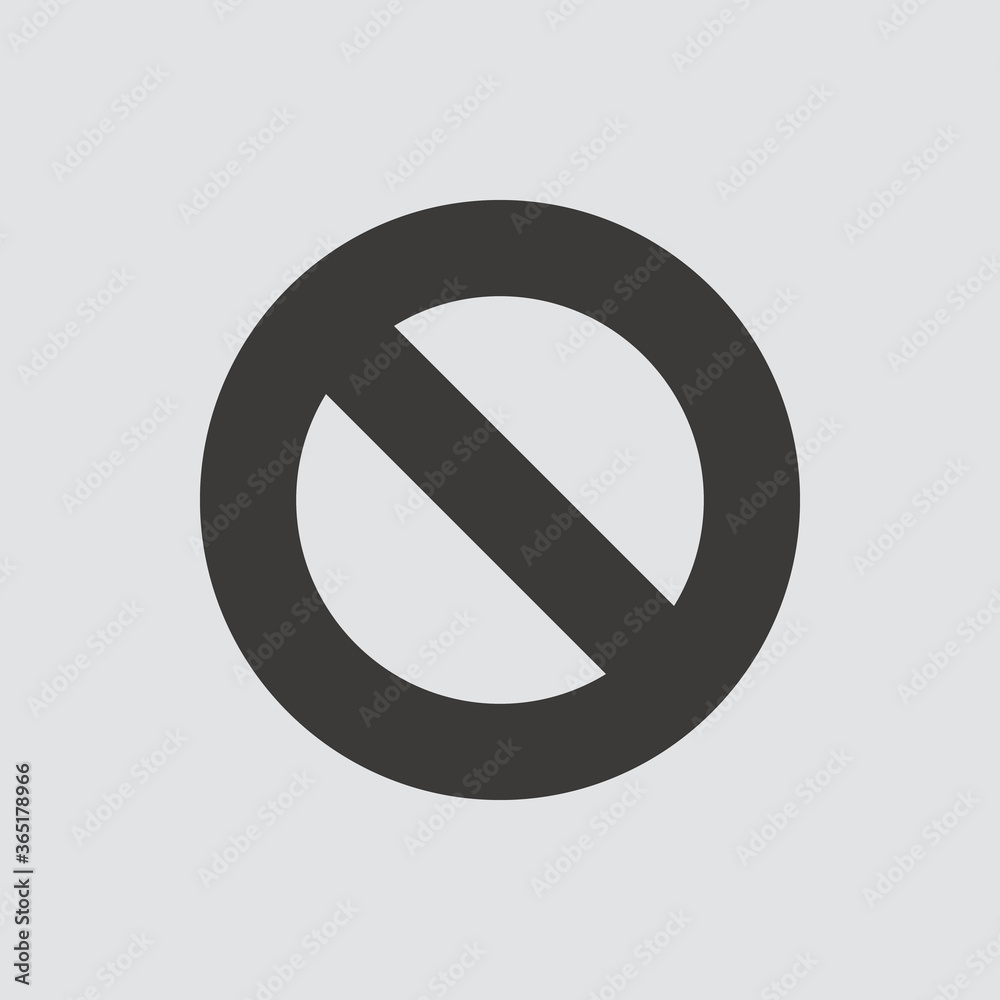 No sign icon isolated of flat style. Vector illustration. No sign icon isolated of flat style. Vector illustration.