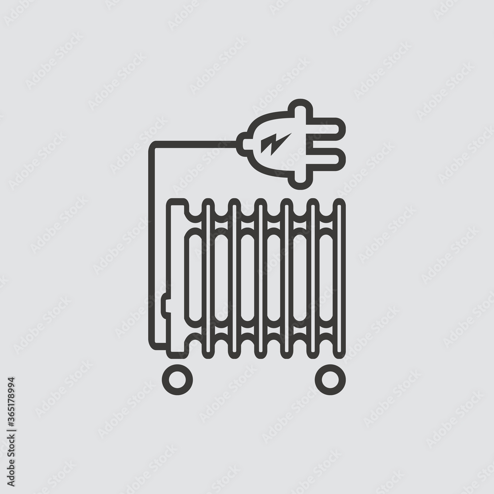 Oil heater icon isolated of flat style. Vector illustration. Oil heater icon isolated of flat style. Vector illustration.