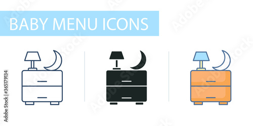 icons set for menu store, furniture