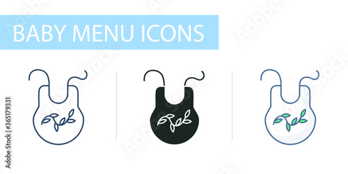 icons set for menu store, bib