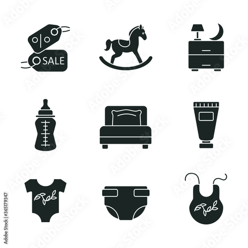 glyph black icons set for menu store