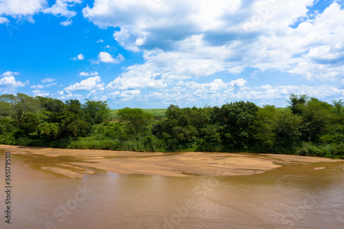 Aerial view: Lusutfu River near Big Bend, eSwatini Africa photo