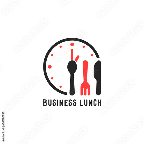 simple cartoon business lunch logo
