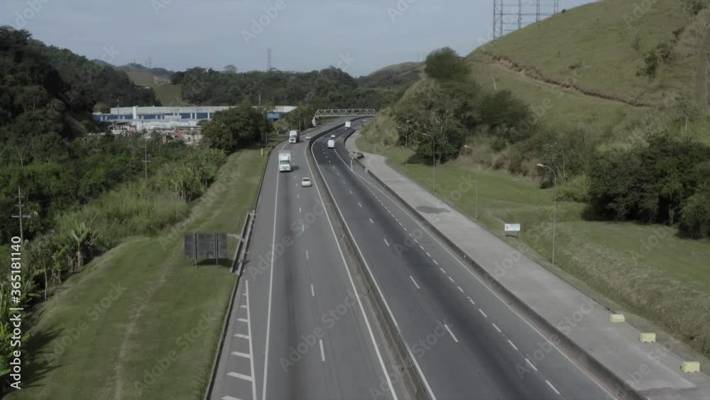 Highway Rio de Janeiro to Sao Paulo. Presidente Dutra Highway. State of Sao Paulo, Brazil. South America. Highway Rio de Janeiro to Sao Paulo. Presidente Dutra Highway. State of Sao Paulo, Brazil. South America.