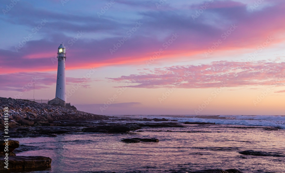 Slangkop Lighthouse near the town of Kommetjie in Cape Town, South Africa