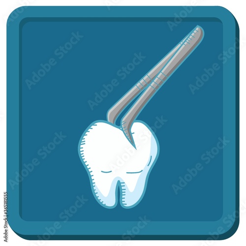 tooth with tweezers