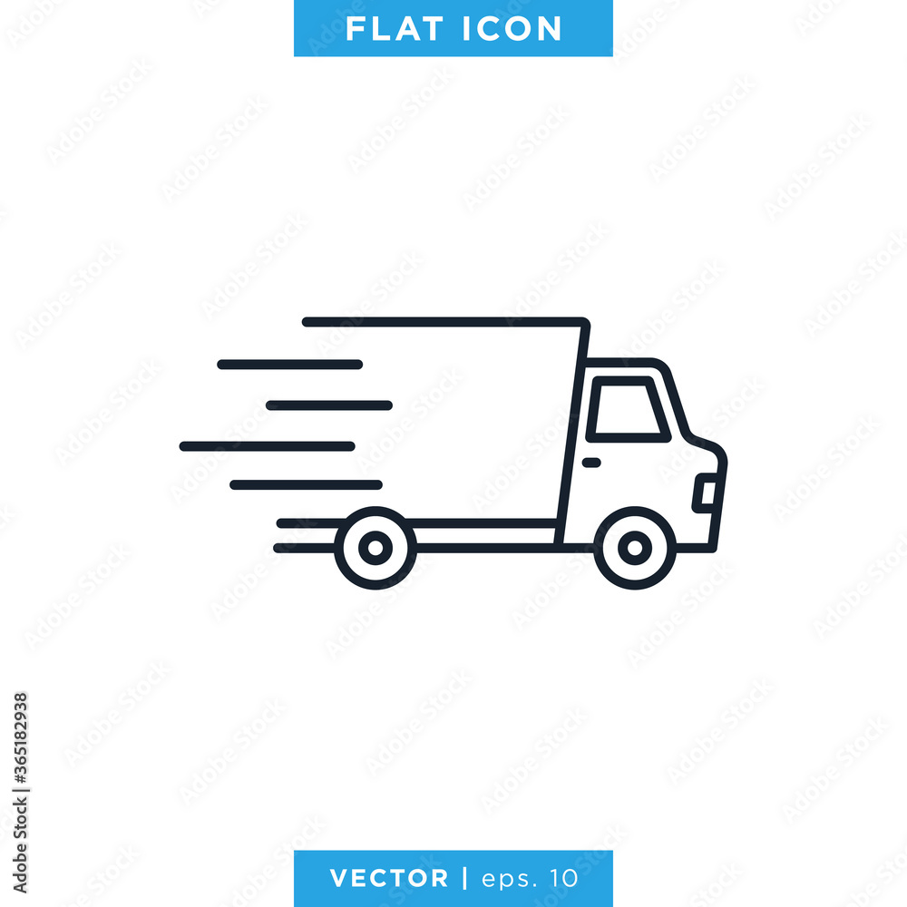 Delivery Truck Icon Vector Design Logo Template. Trendy Flat Icon With Editable Stroke Delivery Truck Icon Vector Design Logo Template. Trendy Flat Icon With Editable Stroke