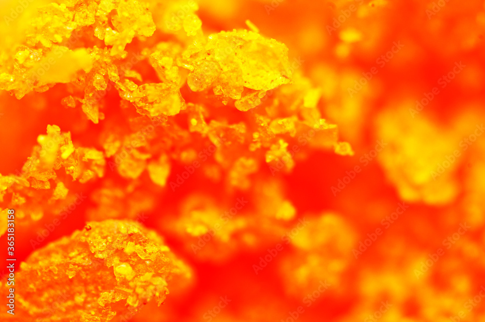 Orange crystals. Abstract background. Macro. Blur Orange crystals. Abstract background. Macro. Blur