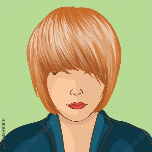 fashionable woman with straightened hair