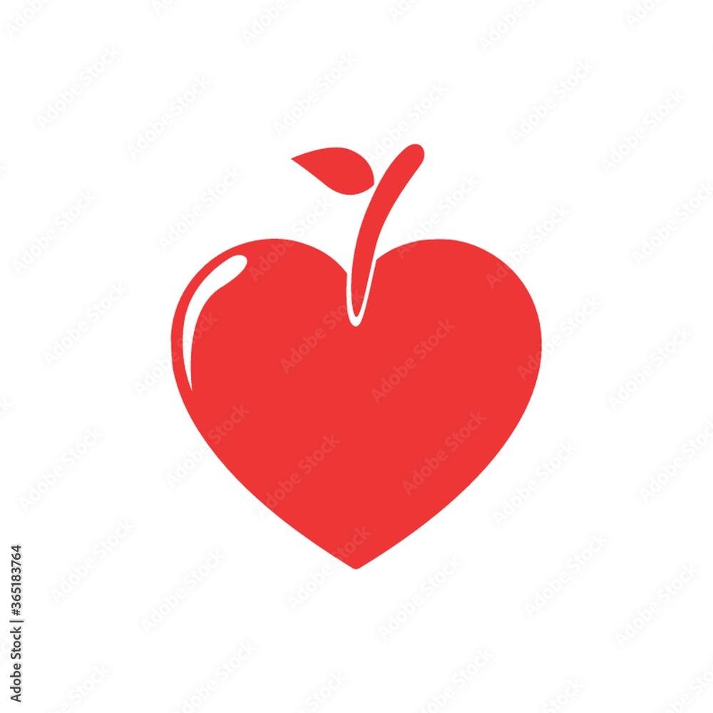 Fototapeta premium heart in the shape of apple