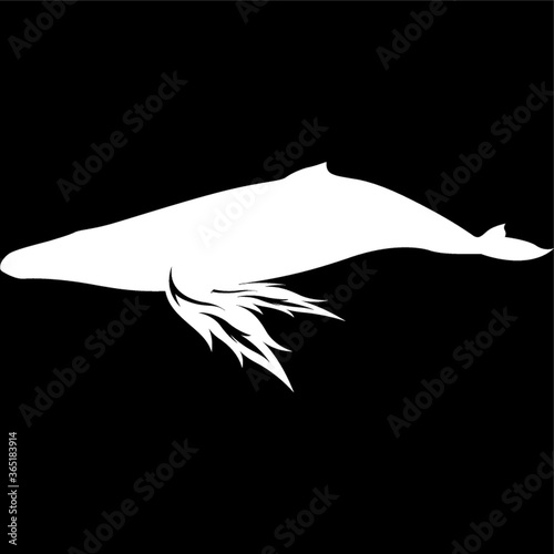 silhouette of whale with wings