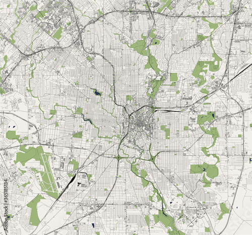 map of the city of San Antonio, Texas, USA