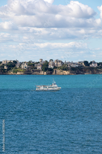View from the ramparts at the town of Dinard. Saint Malo, Brittany, France