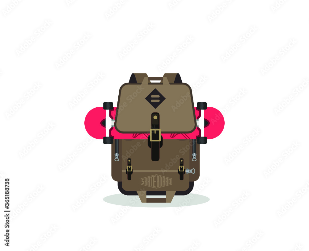 Fototapeta premium Traveling backpack vector icon design