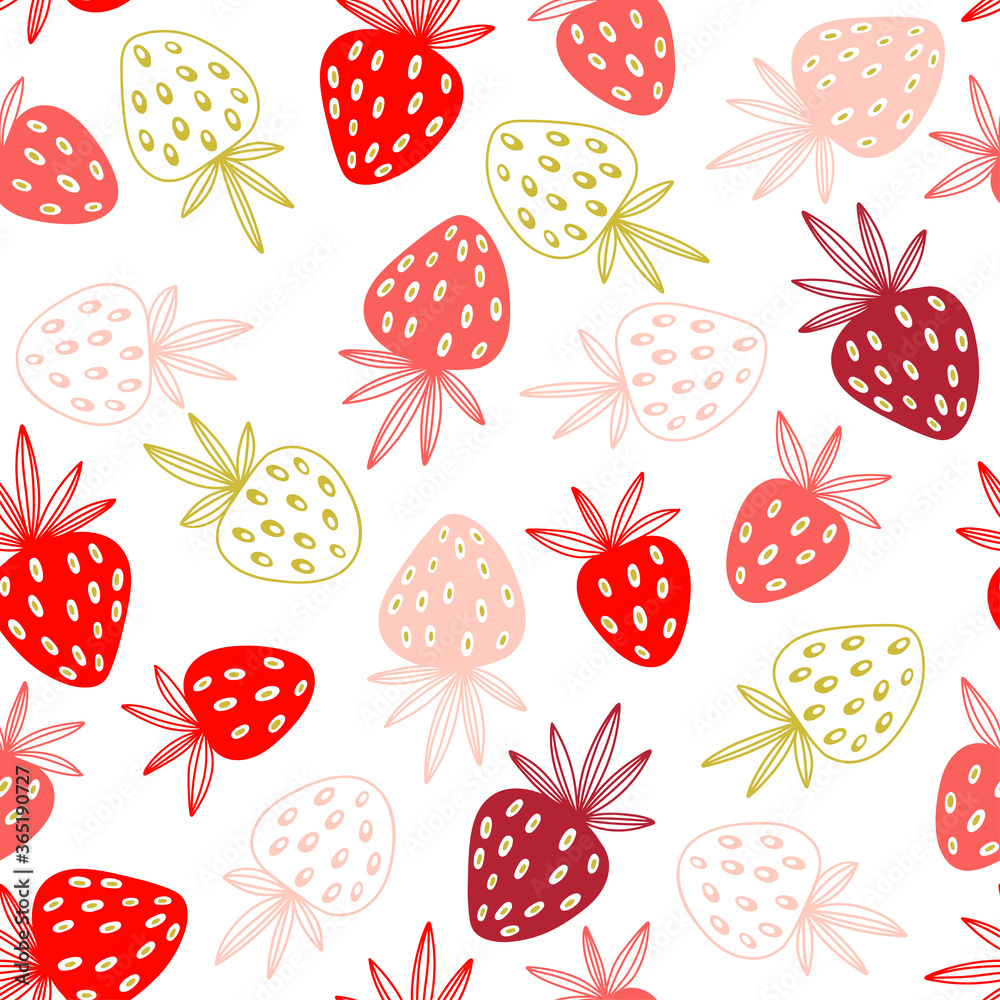 Seamless vector pattern with strawberry on a white background. Seamless vector pattern with strawberry on a white background.