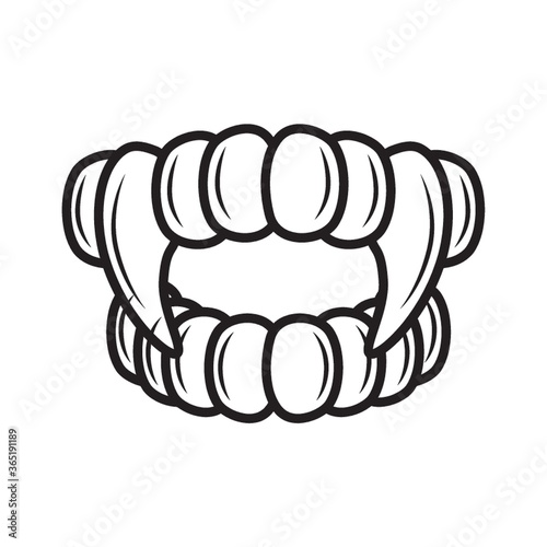 teeth and fangs outline