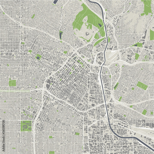 map of the city of Los Angeles, USA