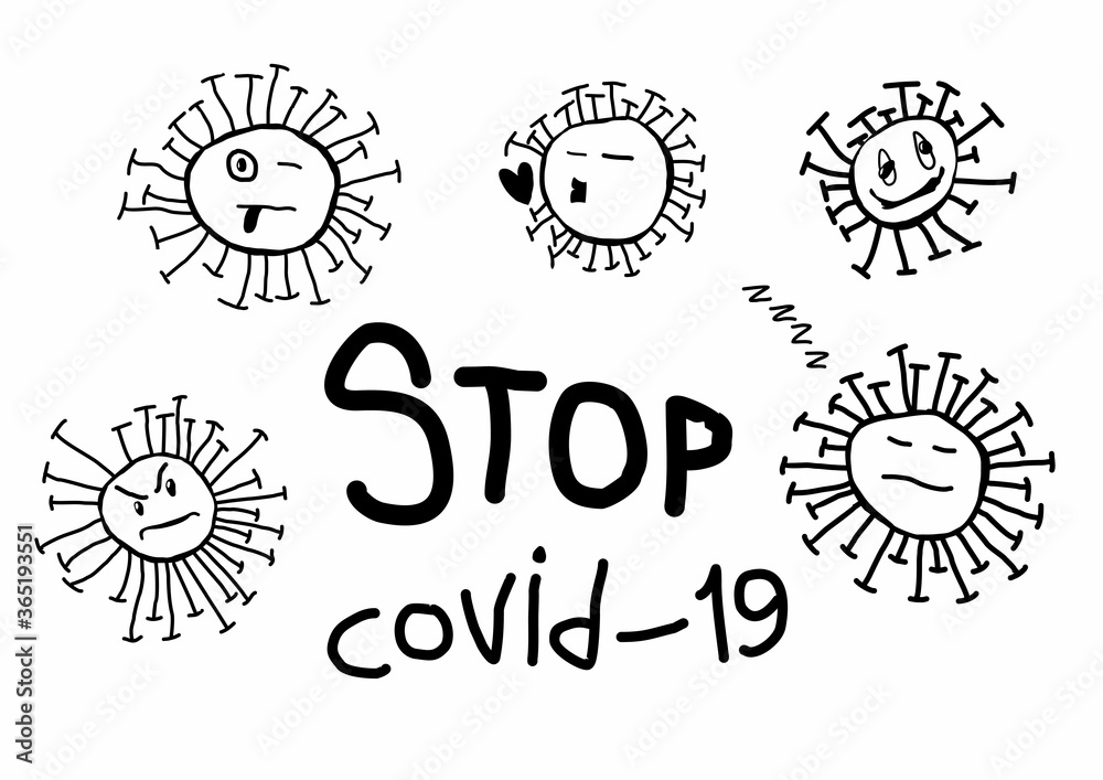 coronovirus monsters children's drawing COVID-19