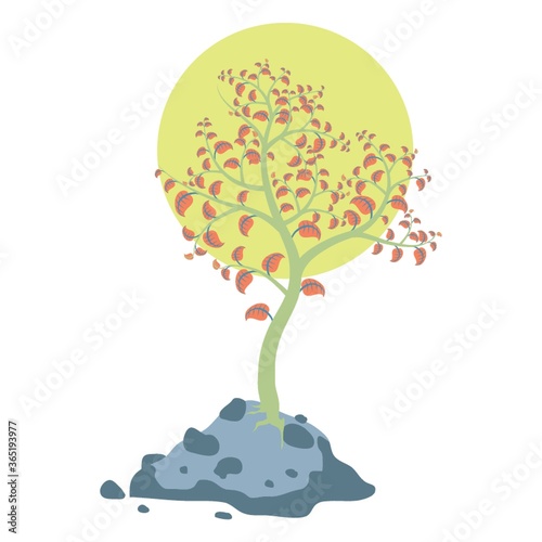 tree with growing leaves