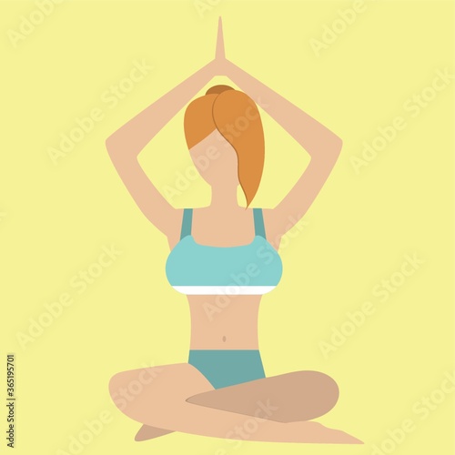 girl practising yoga in easy pose