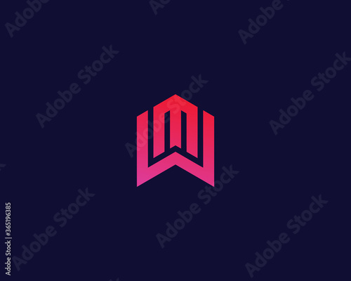 Slika na platnu Letter M W logo design