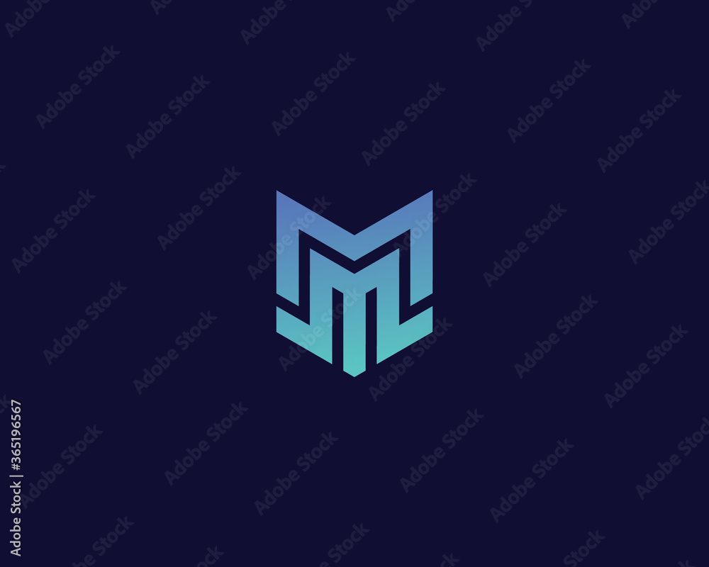 Letter M M logo design. creative minimal monochrome monogram symbol.  Universal elegant vector emblem. Premium business logotype. Graphic  alphabet symbol for corporate identity Stock Vector