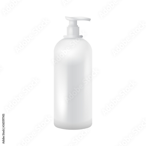 Vector packaging White gray beauty products cosmetics bottle on isolated white background. Mock-up template ready for design