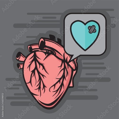 heart with plaster