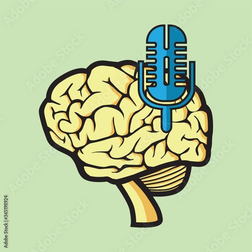 brain with microphone