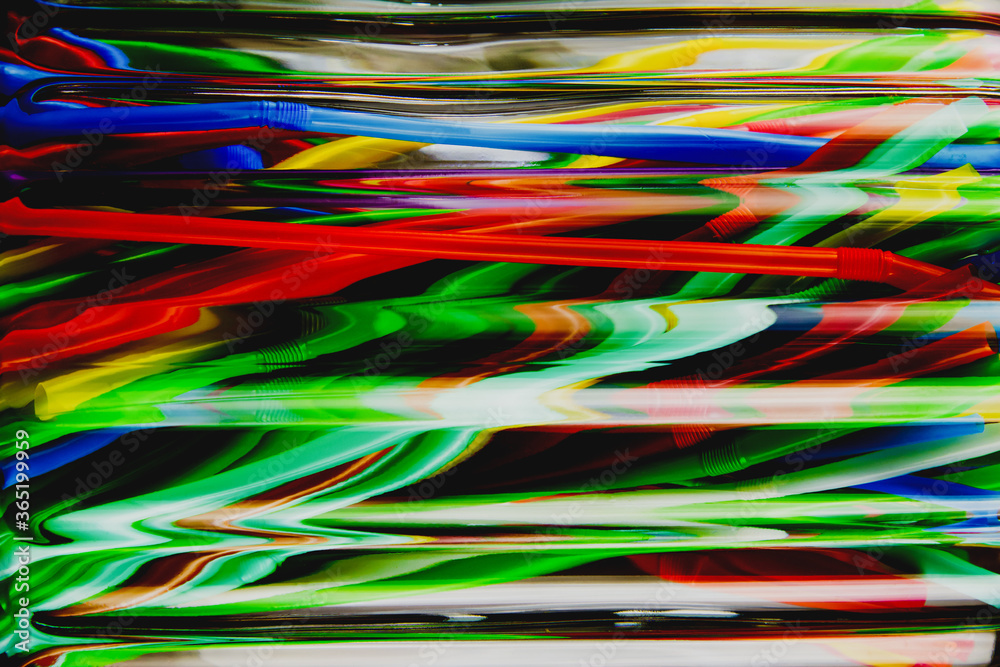 Drinking tubes in a glass jar, close up. Drinking tubes in a glass jar, close up.