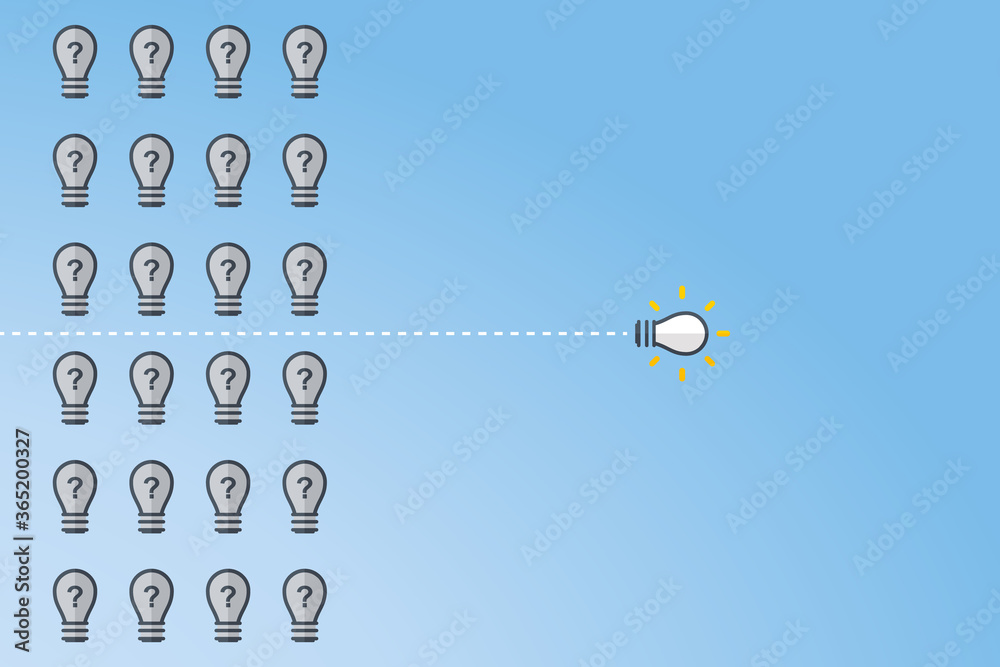 Φωτογραφία Think differently - Being different, taking risky, move for success in life -The graphic of light bulb also represents the concept of courage, enterprise, confidence, belief, fearless, daring