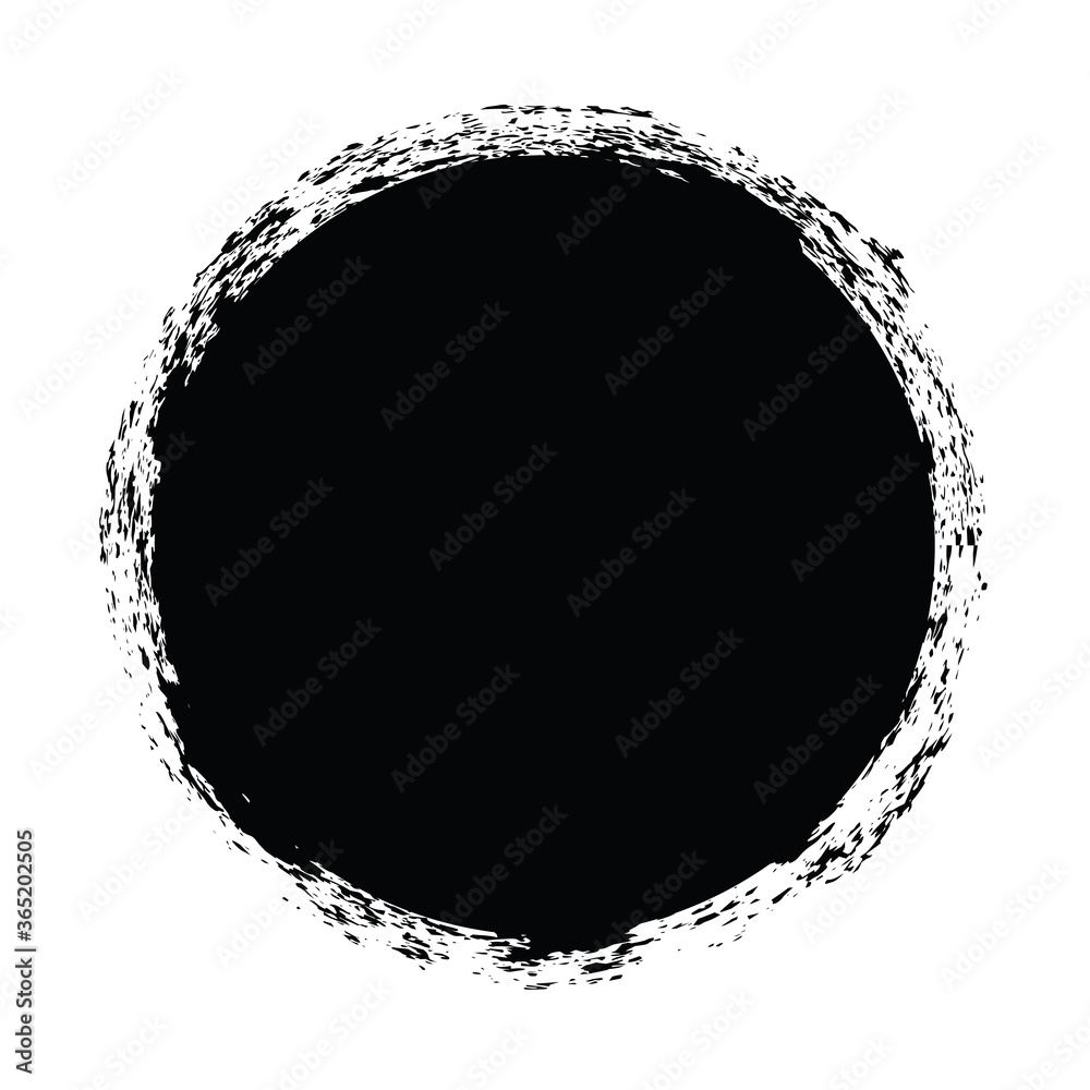 Paint Brush Stroke Circle Isolated On White Background. Frame. Vector Paint Brush Stroke Circle Isolated On White Background. Frame. Vector