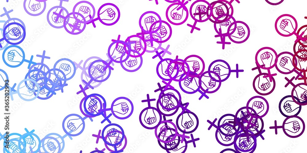 Light Blue, Red vector background with woman symbols. Light Blue, Red vector background with woman symbols.