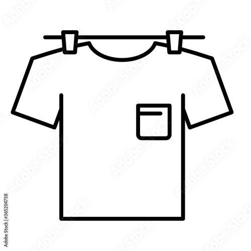 drying clothes laundry icon design line style © Ong Graph