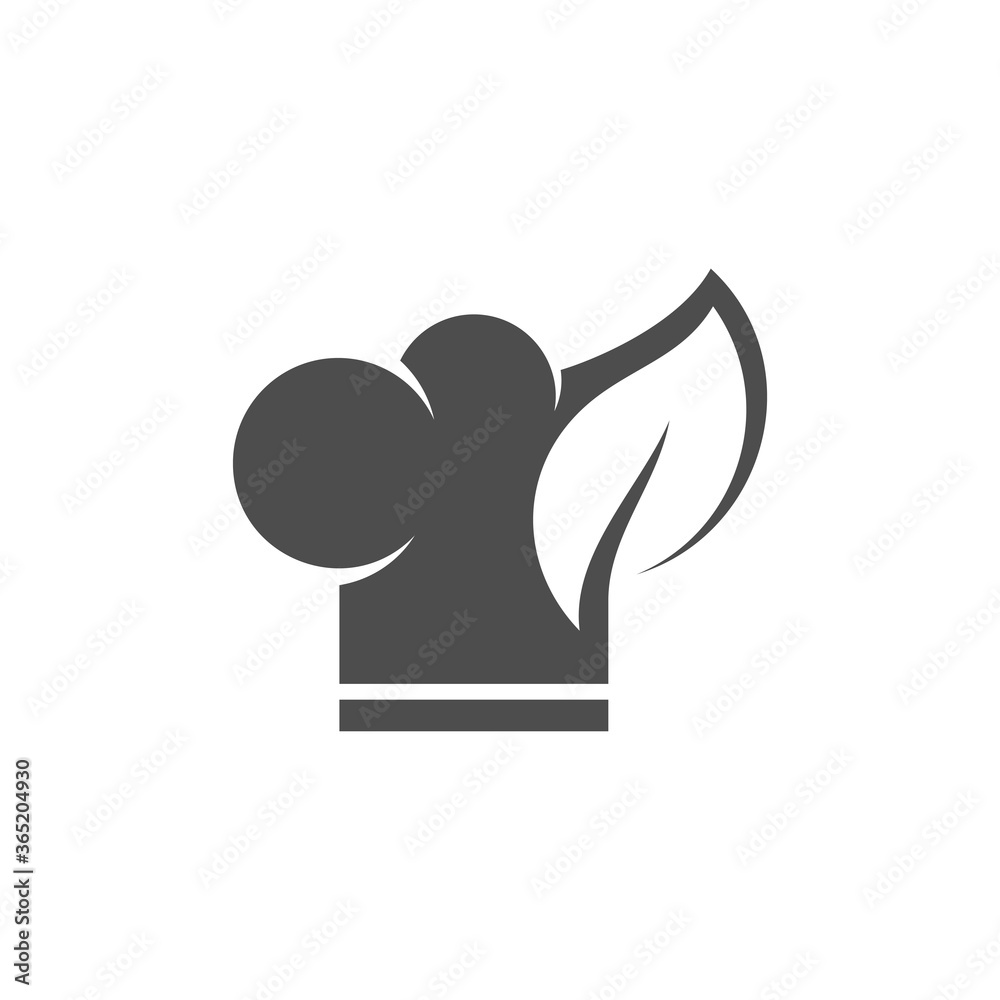 Chef Hat with Leaf Logo Design Template Vector, Icon Symbol, Creative Design Concepts Chef Hat with Leaf Logo Design Template Vector, Icon Symbol, Creative Design Concepts