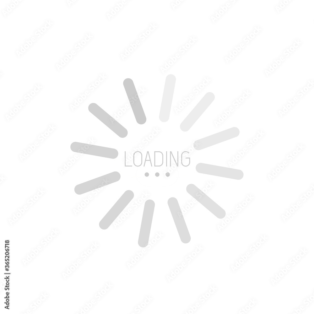Isolated loading icon on black background, vector illustration. Isolated loading icon on black background, vector illustration.