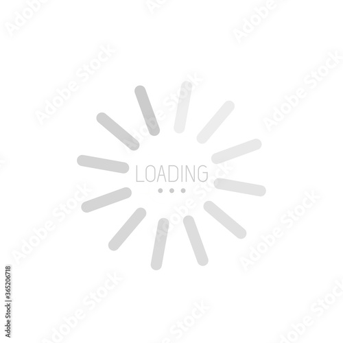 Isolated loading icon on black background, vector illustration.