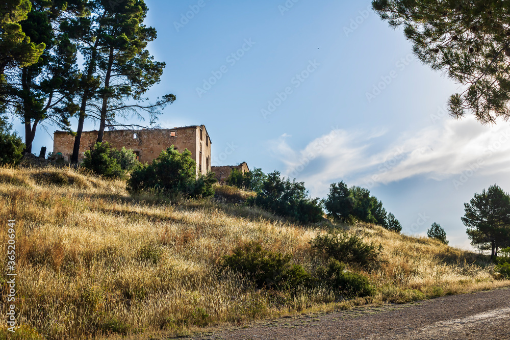 Abandoned farmhouse in the mountains in a sunny day in Alcoy. Abandoned farmhouse in the mountains in a sunny day in Alcoy.